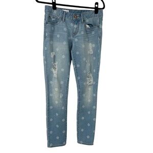Gap 1969 Bleach Polka Dot Distressed Always Skinny Jeans